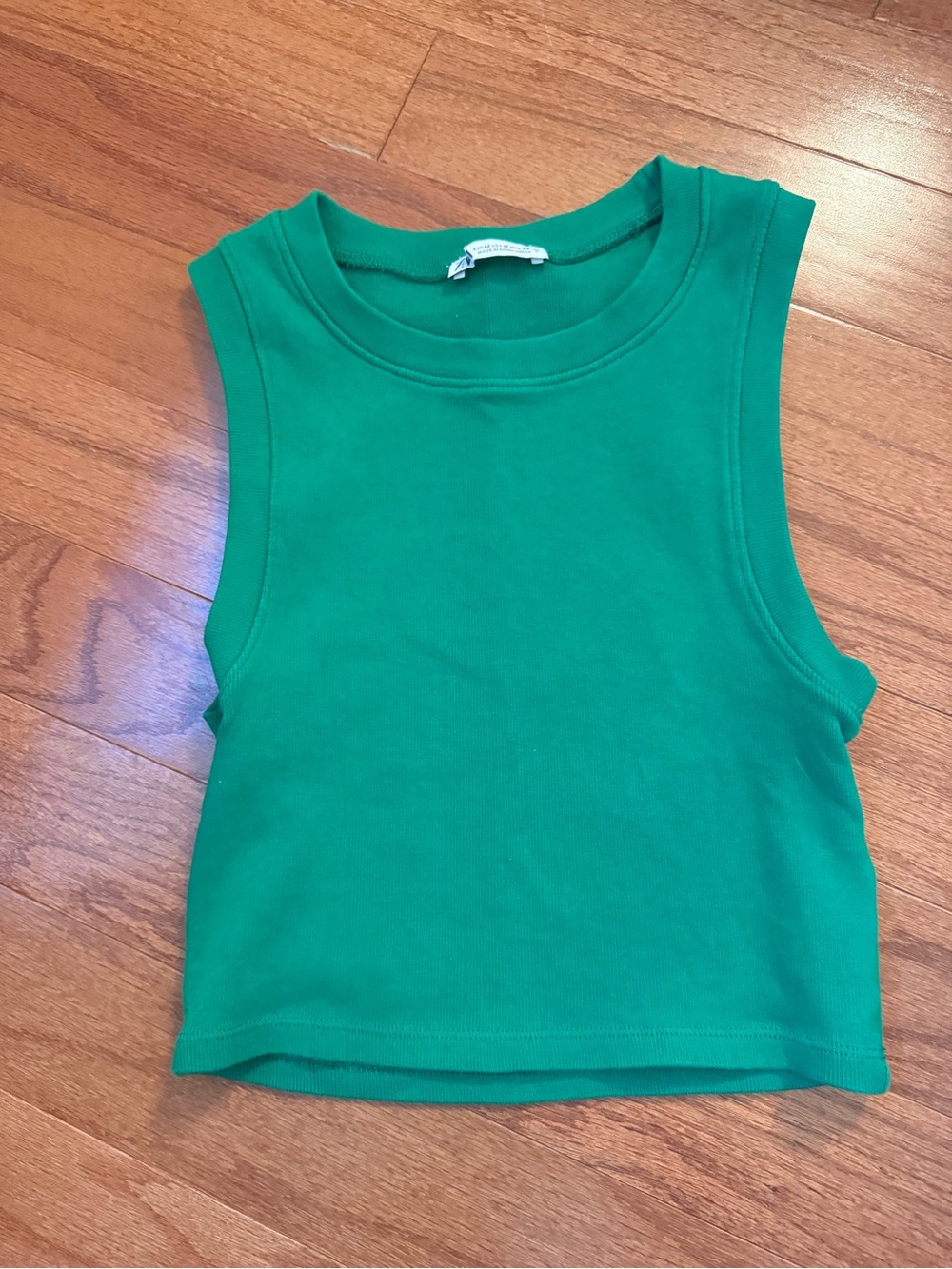 Zara Bright Green Ribbed Women’s Tank Top Size Medium